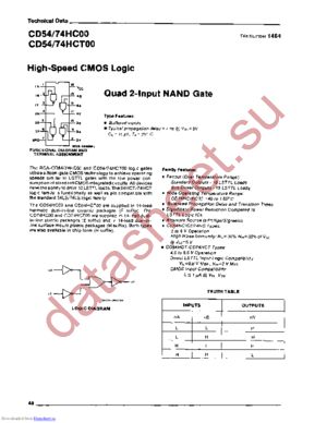 CD54HCT00H/3A datasheet  