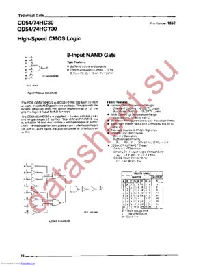 CD54HCT30F/3 datasheet  