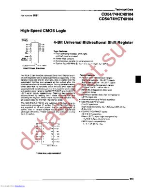 CD54HCT40104F3A datasheet  