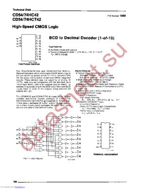 CD54HCT42F/3 datasheet  
