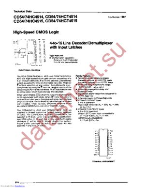 CD54HCT4515F/3 datasheet  
