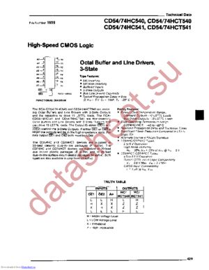 CD54HCT540F/3 datasheet  