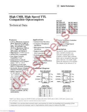 HCPL0601500E datasheet  