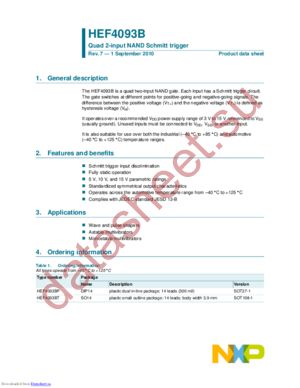 HEF4093BP,652 datasheet  