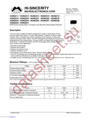 HUN2214 datasheet  