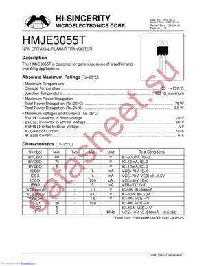 HMJE3055T datasheet  