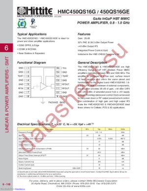 HMC450QS16GE datasheet  