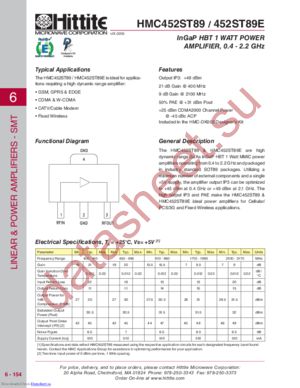 HMC452ST89 datasheet  