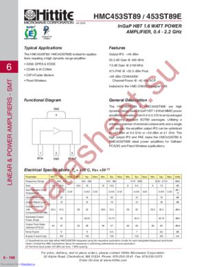 HMC453ST89 datasheet  