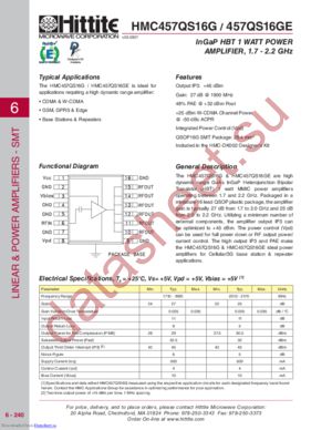 HMC457QS16GE datasheet  