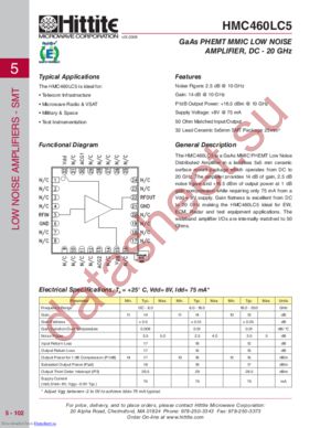 HMC460LC5 datasheet  