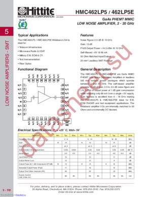 HMC462LP5E datasheet  