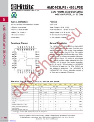 HMC463LP5E datasheet  