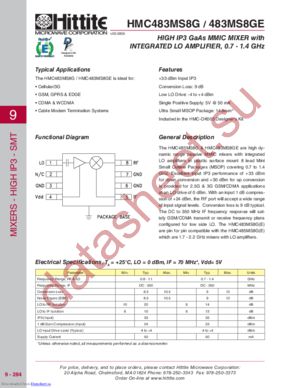 HMC483MS8GE datasheet  