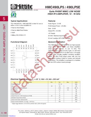 HMC490LP5E datasheet  