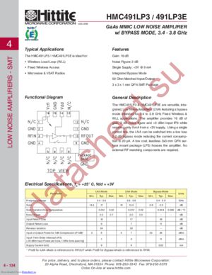 HMC491LP3E datasheet  