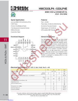 HMC533LP4E datasheet  