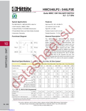 HMC546LP2E datasheet  