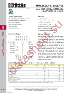 HMC552LP4 datasheet  