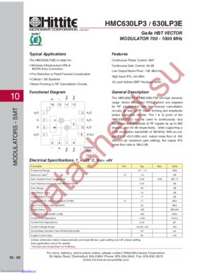 HMC630LP3E datasheet  