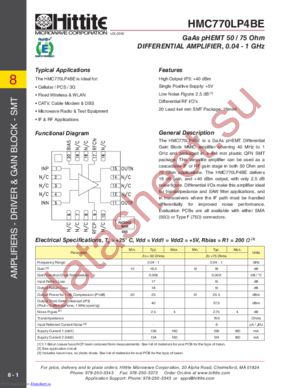 HMC770LP4BE datasheet  