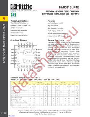 HMC816LP4E datasheet  