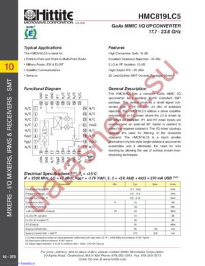 HMC819LC5 datasheet  