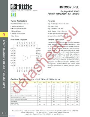 HMC907LP5E datasheet  