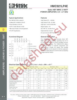 HMC921LP4E datasheet  