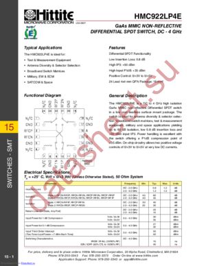 HMC922LP4E datasheet  