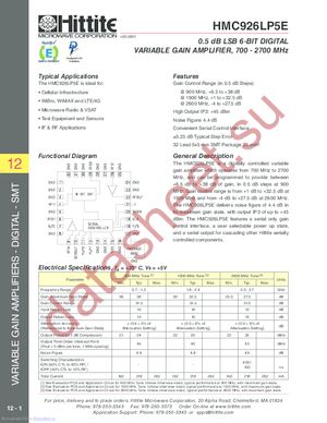 HMC926LP5E datasheet  