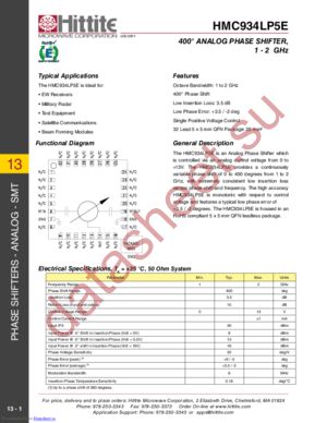 HMC934LP5E datasheet  