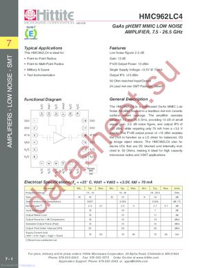 HMC962LC4 datasheet  