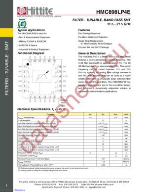 HMC898LP4E datasheet  