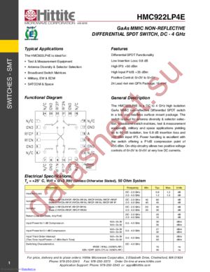 HMC922LP4ETR datasheet  
