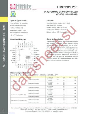 HMC992LP5E datasheet  