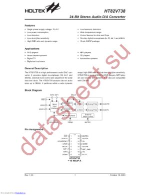 HT82V738-16NSOP-A datasheet  