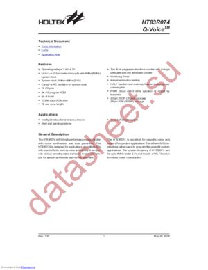 HT83R074 datasheet  