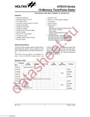 ht9315xl datasheet  