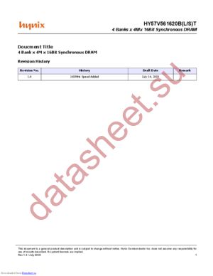 HY57V561620BT-S datasheet  