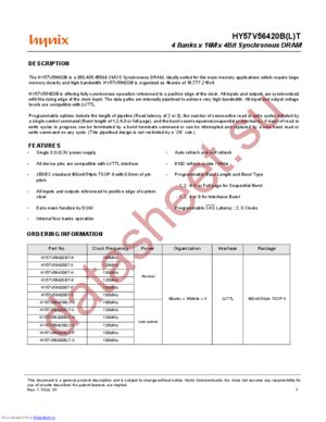 HY57V56420BT-H datasheet  