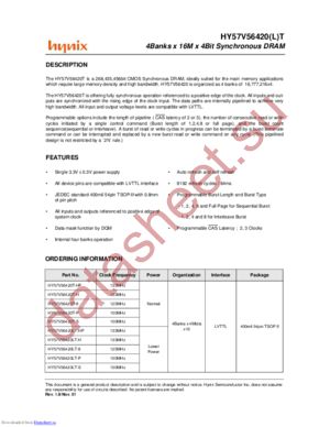 HY57V56420LT-S datasheet  