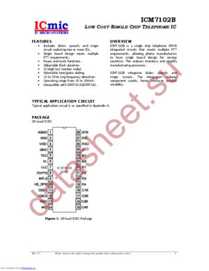 ICM7102B datasheet  