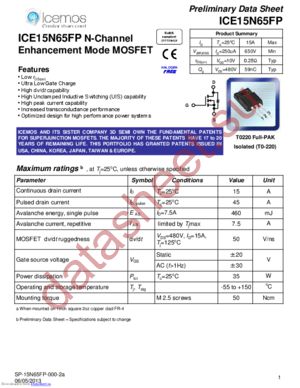 ICE20N65FP datasheet  