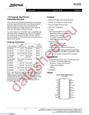 ICL232CBEZ datasheet  