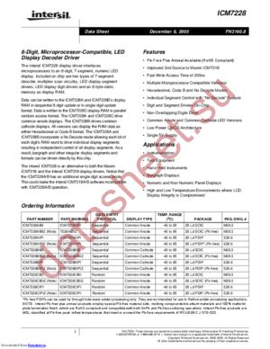 ICM7228BIPIZ datasheet  