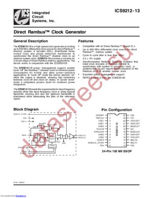 ICS9212AF-13LFT datasheet  