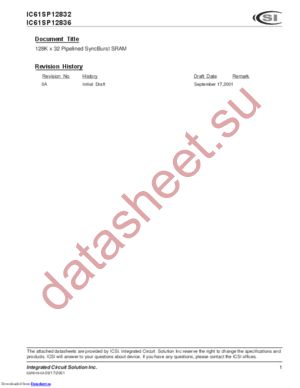 IC61SP12832-166B datasheet  