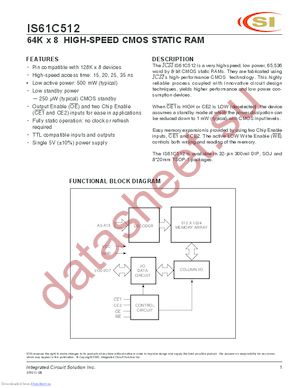 IS61C512-35T datasheet  