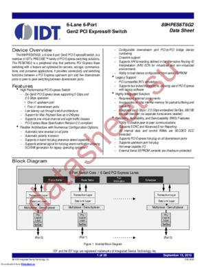 IDT89HPES6T6G2ZCAL8 datasheet  